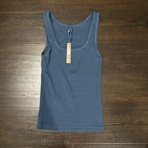 NWT - SKIMS - Cotton Rib Tank - full length - L - Harbor